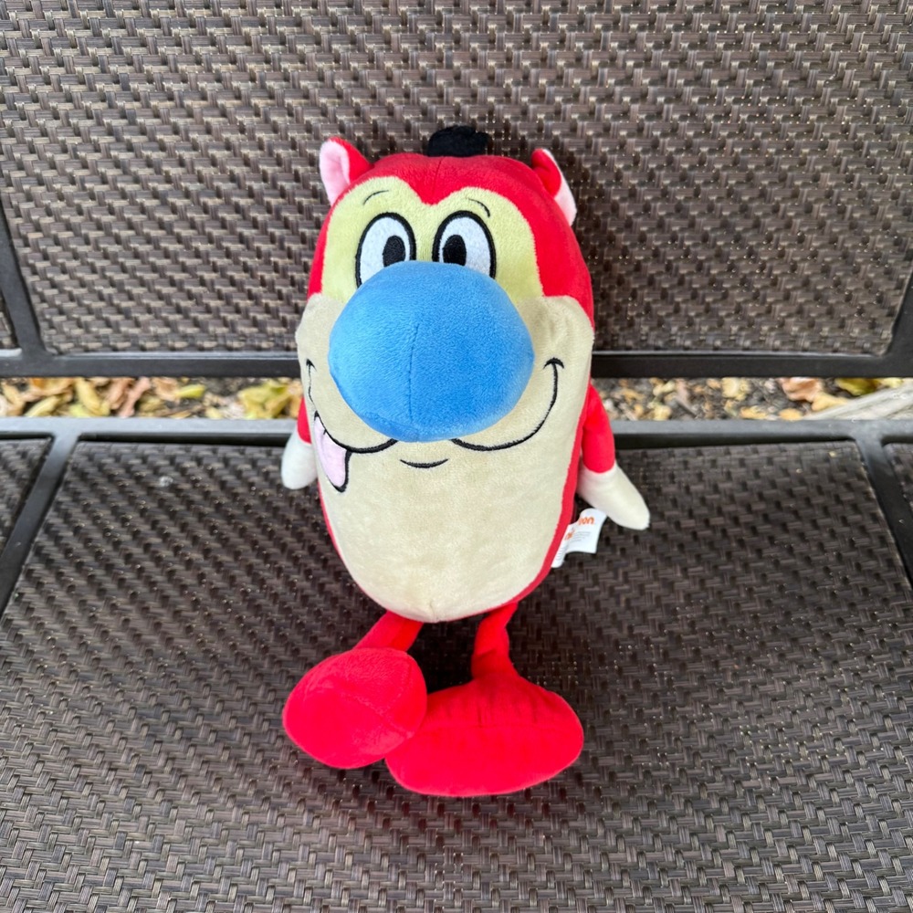 Nickelodeon Ren and Stimpy Stimpy Plush 13 inch Stuffed Animal Toy 2018 Red Blue